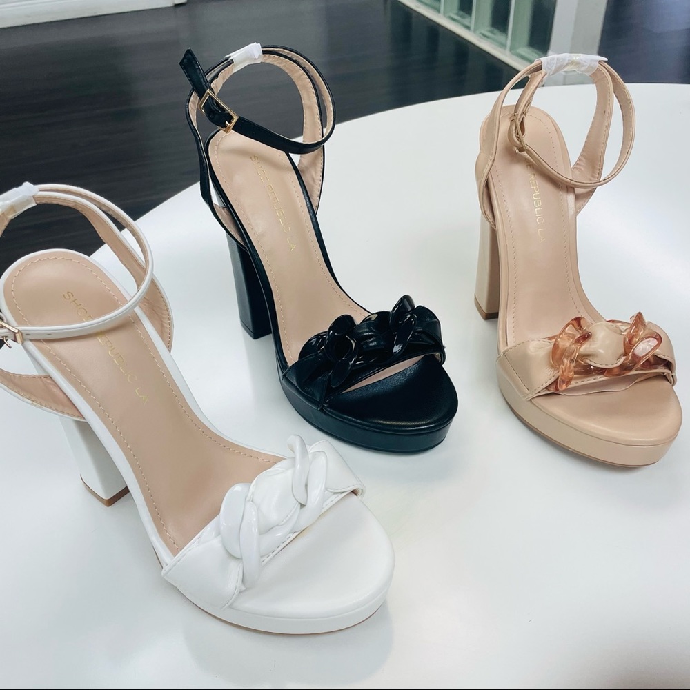 White chain platform heel - Picture 3 of 5